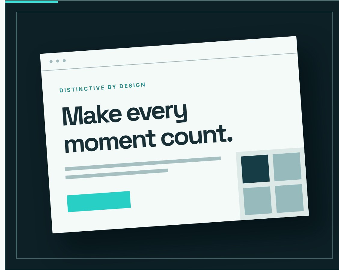 Abstract website composition demonstrating typographic hierarchy and a clear call to action, not actual client work